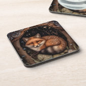 Midnight Fox Hard Coaster Bier Onderzetter (Linkerzijde)