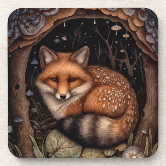 Midnight Fox Hard Coaster Bier Onderzetter (Voorkant)