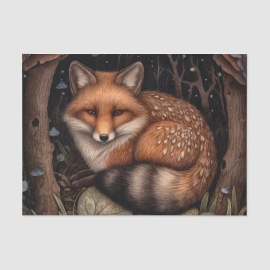 Midnight Fox Tissue Paper Tissuepapier (Voorkant)