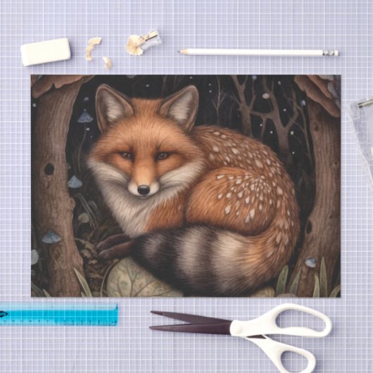 Midnight Fox Tissue Paper Tissuepapier (Craft)