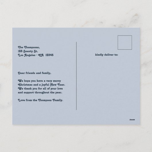 Midnight Frost New Year Retro Modern Blue Photo Feestdagenkaart (Achterkant)