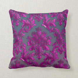 Midnight Fuchsia Damask Sierkussen