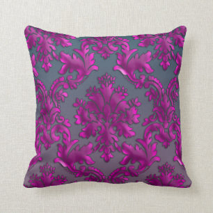 Midnight Fuchsia Damask Sierkussen