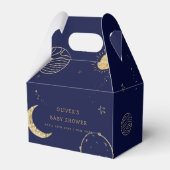 Midnight Galaxy Moon Star Boy Baby shower Bedankdoosjes (Achterkant)