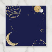 Midnight Galaxy Moon Star Boy Baby shower Bedankjes Labels (Achterkant)