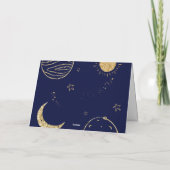 Midnight Galaxy Moon Star Boy Baby shower Bedankkaart (Achterkant)