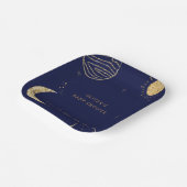 Midnight Galaxy Moon Star Boy Baby shower Papieren Bordje (Gebogen)