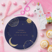 Midnight Galaxy Outer Space Boy Baby shower Papieren Bordje (Feest)