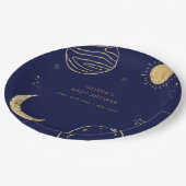 Midnight Galaxy Outer Space Boy Baby shower Papieren Bordje (Gekanteld)