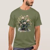 Midnight Garden: Abstract Watercolour Rose Bush  T-shirt (Voorkant)