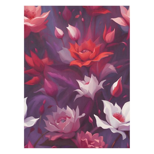 Midnight Garden Bloom Serenade Waterverf Tafelkleed (Voorkant)