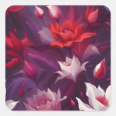 Midnight Garden Bloom Serenade Waterverf Vierkante Sticker (Voorkant)