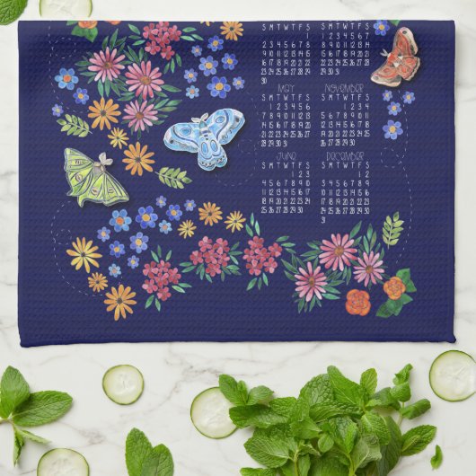 Midnight Garden Calendar Towel Theedoek (Gevouwen)
