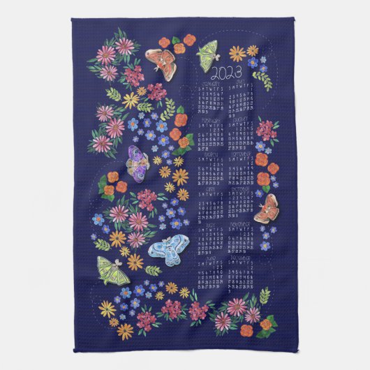 Midnight Garden Calendar Towel Theedoek (Verticaal)