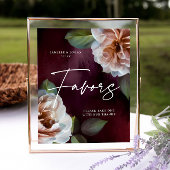Midnight Garden Favors Tabletop Wedding Sign Poster