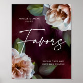 Midnight Garden Favors Tabletop Wedding Sign Poster (Voorkant)