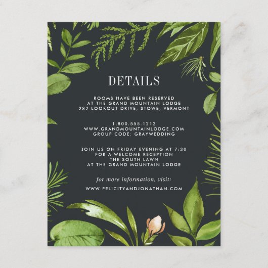 Midnight Garden Guest Information Kaart (Voorkant)