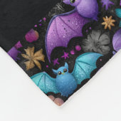 Midnight Garden Halloween vleermuizen en bloemen Fleece Deken (Hoek)
