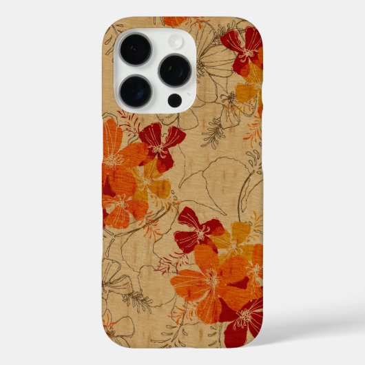 Midnight Garden Hawaiian Faux Wood Red Case-Mate iPhone Case (Achterkant)