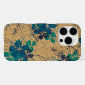 Midnight Garden Hawaiian Faux Wood Turq Case-Mate iPhone Case (Achterkant (horizontaal))