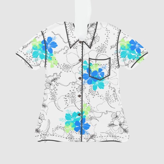 Midnight Garden Hawaiian Hibiscus Aloha Shirt Ornament (voorkant)