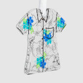 Midnight Garden Hawaiian Hibiscus Aloha Shirt Ornament (voorkant)