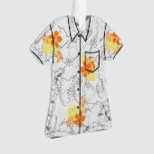 Midnight Garden Hawaiian Hibiscus Aloha Shirt Ornament (voorkant)