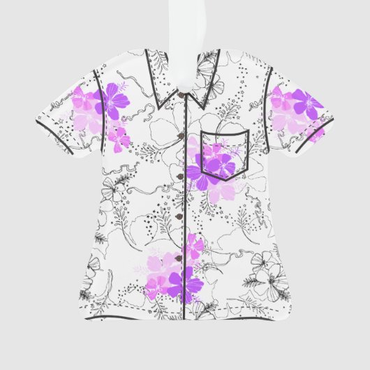 Midnight Garden Hawaiian Hibiscus Aloha Shirt Ornament (voorkant)