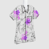 Midnight Garden Hawaiian Hibiscus Aloha Shirt Ornament (voorkant)