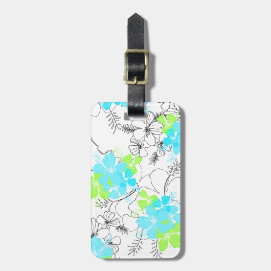 Midnight Garden Hawaiian Hibiscus Bagagelabels (Voorkant verticaal)