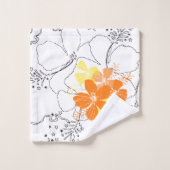 Midnight Garden Hawaiian Hibiscus Coordinate Bad Handdoek (Wasdoekje)