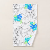 Midnight Garden Hawaiian Hibiscus Coordinate- Turq Bad Handdoek (Handdoek)