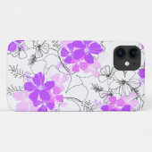 Midnight Garden Hawaiian Hibiscus Floral Violet Case-Mate iPhone Case (Achterkant (horizontaal))