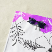 Midnight Garden Hawaiian Hibiscus Floral Violet Strandlaken (In situ)