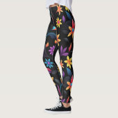 Midnight Garden: levendige bloemfantasie Leggings (Links)