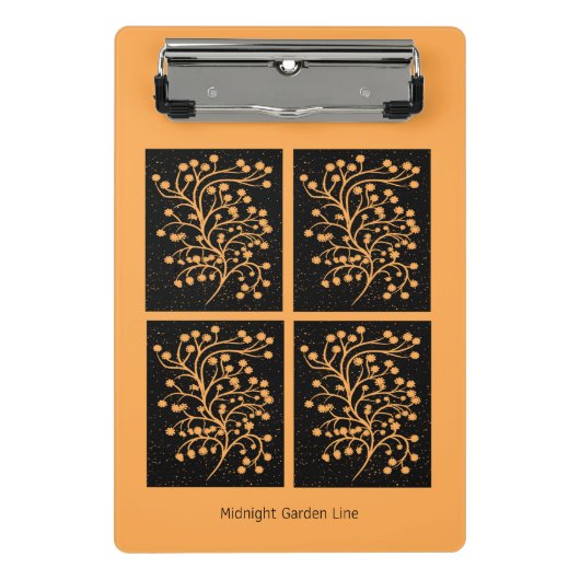 Midnight Garden Lijn Gouden Amber Mini Klembord (Voorkant)
