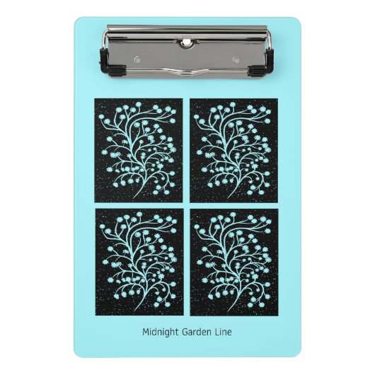 Midnight Garden Lijn Turquoise Mist Mini Klembord (Voorkant)