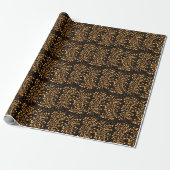 Midnight Garden Line Golden Amber Cadeaupapier (Uitgerold)