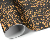 Midnight Garden Line Golden Amber Cadeaupapier (Rol Hoek)