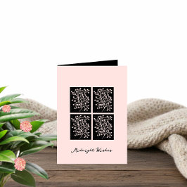 Midnight Garden Line Soft Pink Birthday Kaart