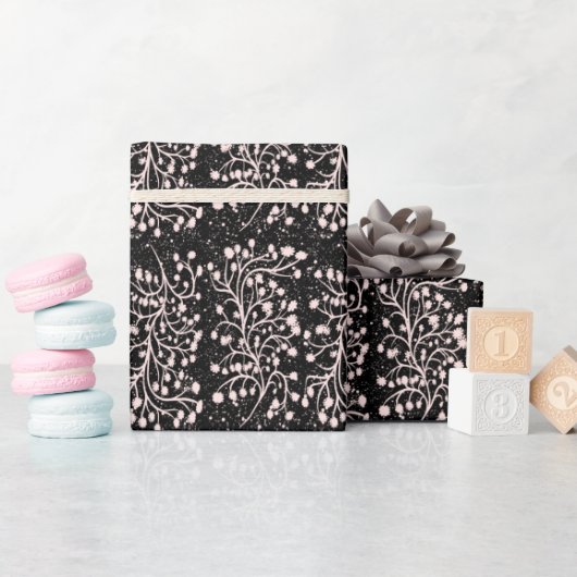 Midnight Garden Line Soft Pink Cadeaupapier (Baby Shower)