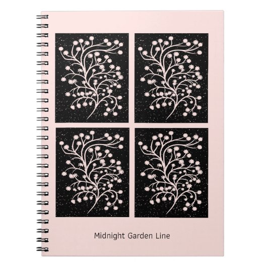 Midnight Garden Line Soft Pink Notitieboek (Voorkant)