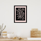 Midnight Garden Line Soft Pink Poster (Keuken)