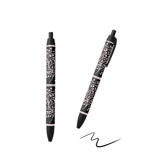 Midnight Garden Line Soft Pink Zwarte Inkt Pen