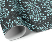 Midnight Garden Line Turquoise Mist Cadeaupapier (Rol Hoek)