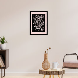 Midnight Garden Line Zacht Roze Poster
