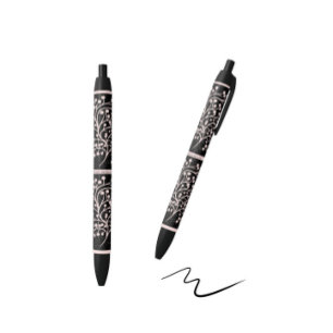Midnight Garden Line Zacht Roze Zwarte Inkt Pen