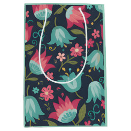 Midnight Garden: Moody Tulip & Teal Blossom Medium Cadeauzakje