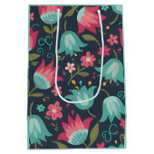 Midnight Garden: Moody Tulip & Teal Blossom Medium Cadeauzakje (Achterkant)