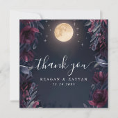 Midnight Garden Moon Wedding Bedankkaart (Voorkant)